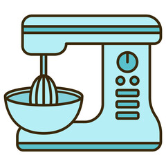 Poster - illustration of a mixer. kitchenware equipment