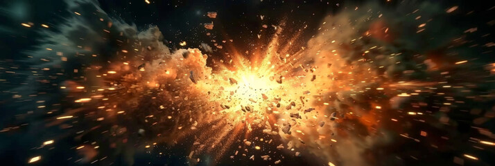 orange explosion in space on dark background