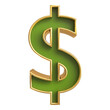 © Chetra168 - Dollar Symbol . 3D render green dollar with golden outline