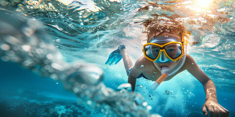 person snorkeling in the sea