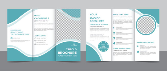 Wall Mural - Creative Corporate Modern Business Trifold Brochure Template Design.