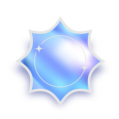 Wall Mural - metallic bright futuristic y2k design element. holographic retro-style stickers metallic shades