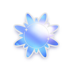 Wall Mural - metallic bright futuristic y2k design element. holographic retro-style stickers metallic shades