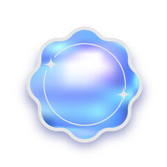 Wall Mural - metallic bright futuristic y2k design element. holographic retro-style stickers metallic shades