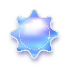 Wall Mural - metallic bright futuristic y2k design element. holographic retro-style stickers metallic shades