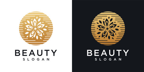 Wall Mural - Flower logo design concept, beauty or spa logo template