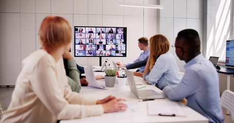 Canvas Print - Online Video Conference Call