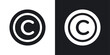 © GG - Copyright icons. Trademark copyright C reserved vector icon. Business product license C letter symbol. Copyright protection legal C icon.