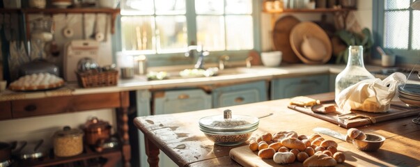 Home Baking  Cozy, inviting kitchen settings for home baking