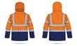 © Ancala - Hi Vis hooded jacket mockup front and back view
