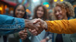 © Wasin Arsasoi - A diverse group shaking hands in front of a tune share more_vert .