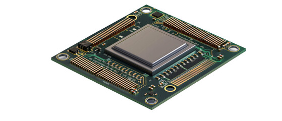 High-resolution image of a computer processor chip, perfect for technology, electronics, and components-themed projects.