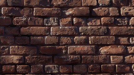 a close-up of a brick wall with varying shades of red Textured background