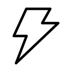 Wall Mural - Vector illustration of a minimalist black lightning bolt icon, isolated on a white background. Editable stroke.