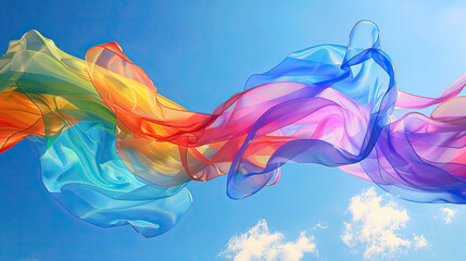 Wall Mural - colorful wave smoke art: abstract background with smooth curves and vibrant colors