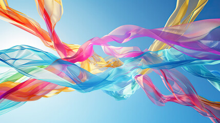Wall Mural - blue wave of colorful energy