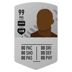 FUT Card- Fifa Ultimate Team custom card vector illustration. Vector card for your personalize edit and printing 