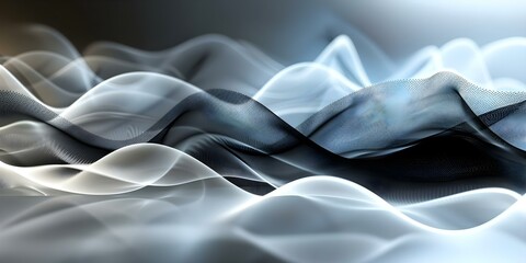 Poster - abstract background with digital dot animation and black wave design. concept abstract background, d