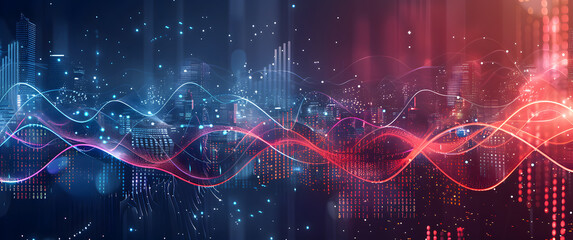 Poster - Abstract information blue background