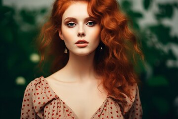 beautiful young woman with red hair