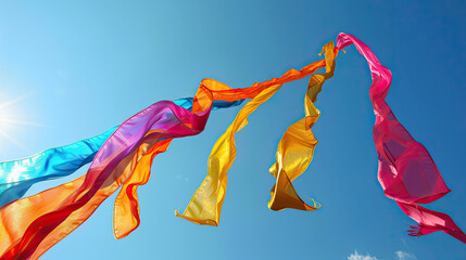 Wall Mural - rainbow ribbons