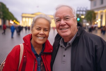 portrait of a happy mature couple on holiday in berlin