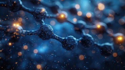 Poster - science background with molecules and atoms