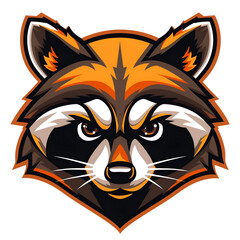 Wall Mural - Racoon head logo transparent background