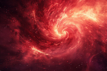 Wall Mural - a red swirl of space with stars and dust