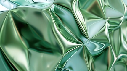 Poster - Holo 3D form of green-gray color. Abstract background or screensaver. AI generative.
