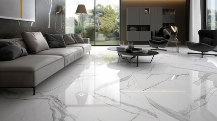 Aufkleber - Elegant tile patterns resembling the organic veining of delicate marble, creating a sense of opulence and refinement