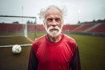 Wall Mural - portrait of senior man on sports field