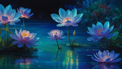 Canvas Print - water lily in the pond