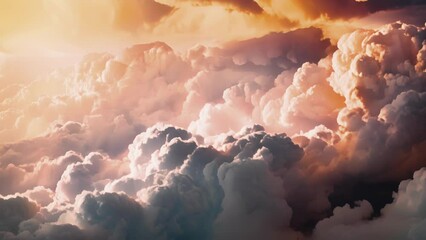 Wall Mural - The sky filled with thick dark pyrocumulus clouds towering above.