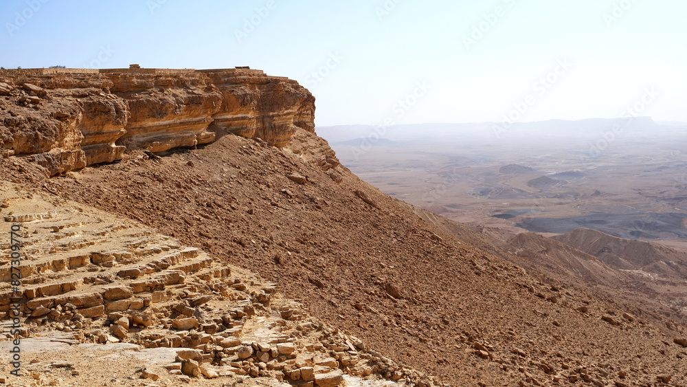 Makhtesh Ramon is a geological feature of the Israeli Negev Desert ...