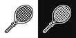 © Vector - Racquet icon pack. Tennis racket vector sign. Bat tennis championship match icon.