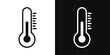 © Vector - Thermometer half icon pack. Normal temperature vector sign.