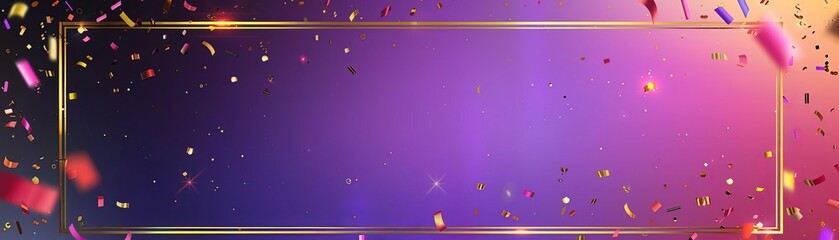 Celebration Template A rectangular purple frame with gold borders