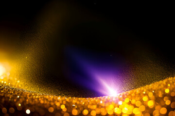 Glitter particles effect. Gold glittering Space star dust trail sparkling particles on transparent background. Vector illustration