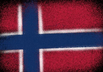 Wall Mural - norway flag with paint spray