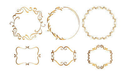 Gold, Floral Gold Round Border, round floral, border Frame, flower, picture frames PNG