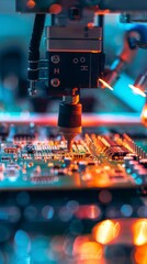 Poster - A computer chip is being made in a factory