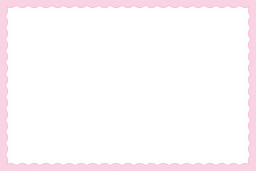 Wall Mural - pink scallop rectangle frame , empty border for 3:2 project with writing space, cut out .