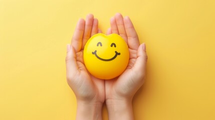 The bright yellow smiley ball