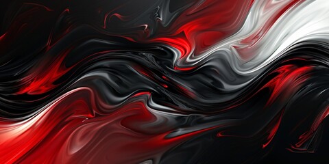 Poster - Stylized Abstract Art with Red, Black, and Gray Tones