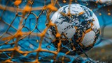 Dynamic moment of handball goal celebration at summer olympics captured in frozen time