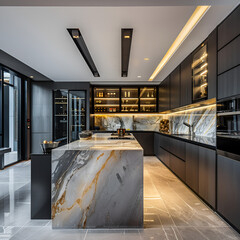 Canvas Print - Super modern and luxurious kitchen