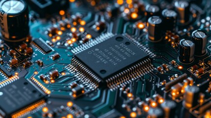 Poster - A close up of a computer chip with the words 