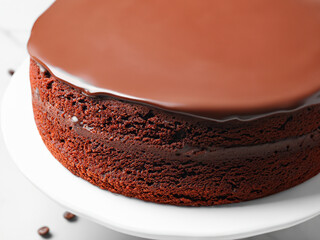 Sticker - chocolate cake on white dish