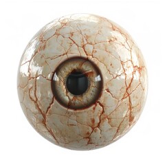 Sticker - Close up of a cracked, beige eyeball, highlighting the fragility and intricate nature of human vision